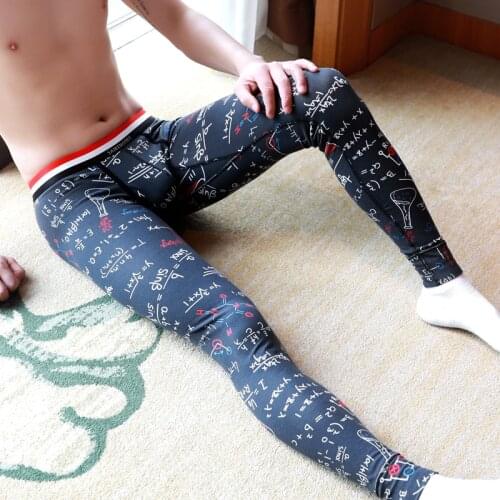 Soutong 2019 Winter Warm Men Long Johns Cotton Printed underwear Men Thermal Underwear Warm Leggings Mens Thermal Pants qk30