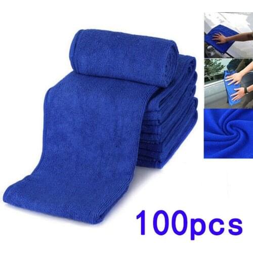 100 Pcs Car No-Scratch Rag Polishing Dust Rags 30cmx30cm Microfiber Cleaning Cloth Towel