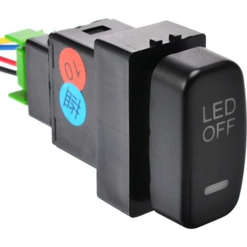 For Mitsubishi DC12V Car LED OFF Fog Light Push Blue LED Light Switch 4 Wire Button For Pajero Lancer Triton ML Galant Eclipse