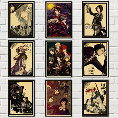 Japanese Anime Black Butler Retro poster Home decoration Kraft Poster Painting Wall stickers