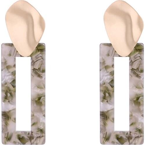 Earing Surface Metal Long Earrings Women In Acrylic Printing Plate Acetate Rectangle Eardrop Restoring Ancient Exaggerated 2021