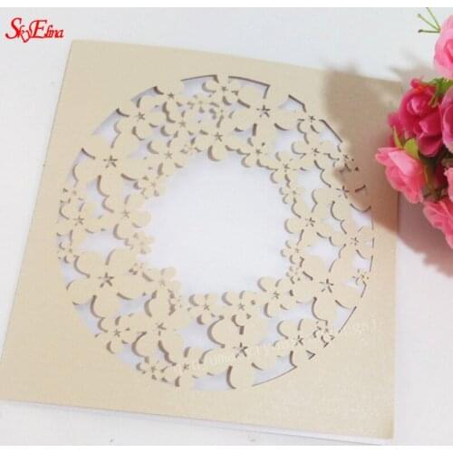 10pcs/lot Flora Hollow Laser Cut Bride and Groom Marriage Wedding Invitations Cards 3D Paper invitation Cards 5ZSH183