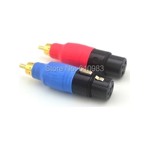 10 Pieces RCA - XLR Splitter 3 Pin XLR Jack female pin to RCA Plug Red Blue Audio Adapter Connectors