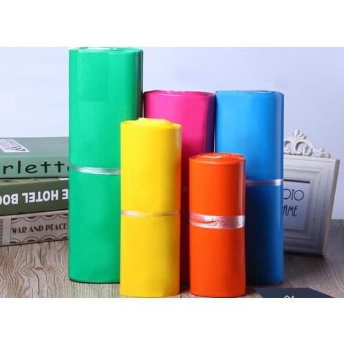 100pcs Colored Adhesive Plastic Express Poly Postal Shipping Mailing Bags Plastic Envelope Bag Courier Storage Bags Stationery
