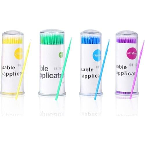 100PCS/Lot Disposable Eyelash Brushes Swab Microbrushes Eyelash Extension Tools Individual Eyelashes Removing Tools Applicators