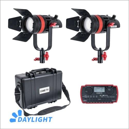2 Pcs CAME-TV Q-55W Boltzen 55w MARK II 21000 lux@1m High Output Fresnel Focusable LED Daylight Kit Led video light