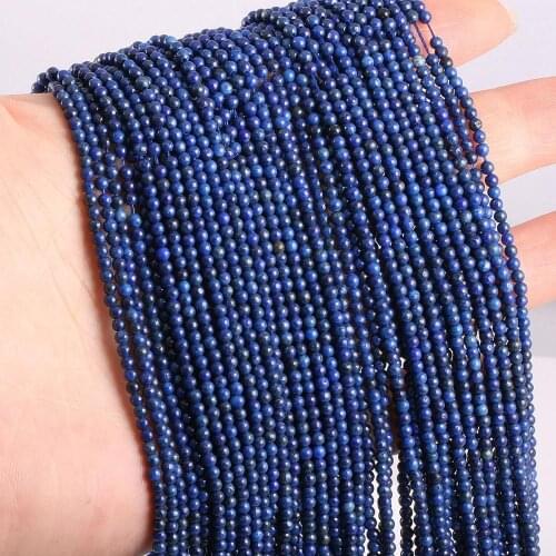2020 New Wholesale Natural Stone Beads Lapis lazuli Beads for Jewelry Making Beadwork DIY Bracelet Accessories 2mm 3mm