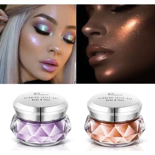 Pudaier 3D Contour Face Body Highlighter Jelly Gel Mermaid Glowing Glitter Eyeshadow Makeup Metallic Liquid Highlighter Cosmetic