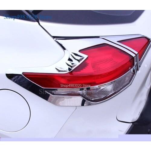 For Nissan Kicks 2017 2018 Car Styling Detector ABS Chrome Cover Trim Back Tail Rear Light Lamp Frame Parts 4pcs