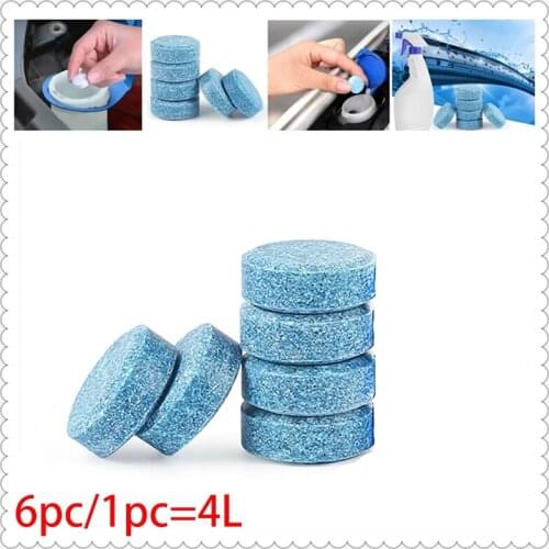 6Pcs Car Solid Cleaner Effervescent Tablets Spray Cleaner for Toyota Camry Corolla RAV4 Yaris Highlander/Land Cruiser/PRADO Vios