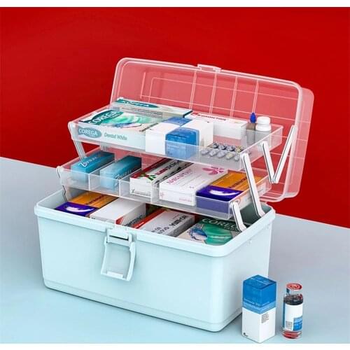 Medicine Chest Portable Large First Aid Kit Household Plastic Multi-Layer Medicine Storage Box Home Care Accessories Organizer