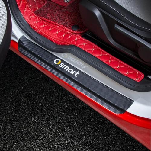 Car Sticker Car Accessories Carbon Fiber Door Sill Scuff Plate Guards Sills for Mercedes Benz Smart Fortwo Forfour Forjeremy