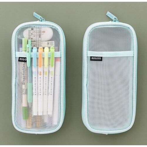 Large Capacity Pencil Case Bag Storage Mesh Pen Bag Stationery Supplies For Kids Adults JR Deals