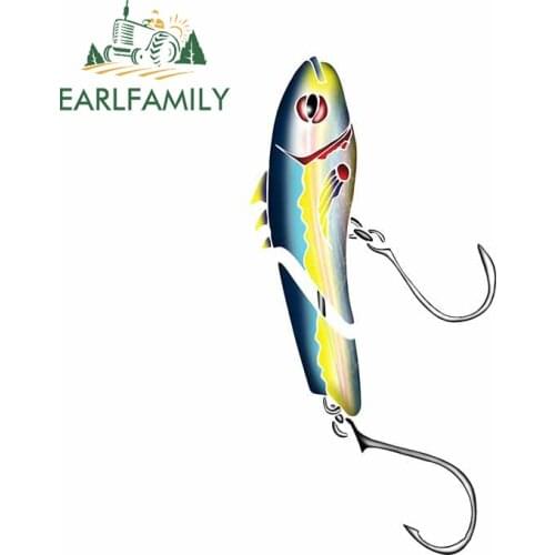 EARLFAMILY 13cm x 6.8cm for Bass Fishing Vinyl Car Sticker RV VAN Surfboard Decoration Bumper Body for Car Waterproof Decal