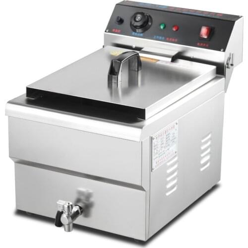 Deep Fryer Commercial Chicken Fryer 304 Stainless Steel Electric Frying Pan Potato Machine Fries Fritter Electric Fryer DJD-10