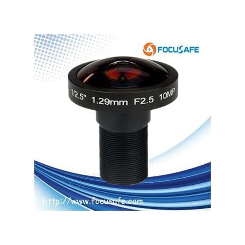 Focusafe 10 Megapixel Fisheye Lens 1/2.5" 1.29mm Wide Angle of View 185degree CCTV Camera Lens for Panoramic viewing