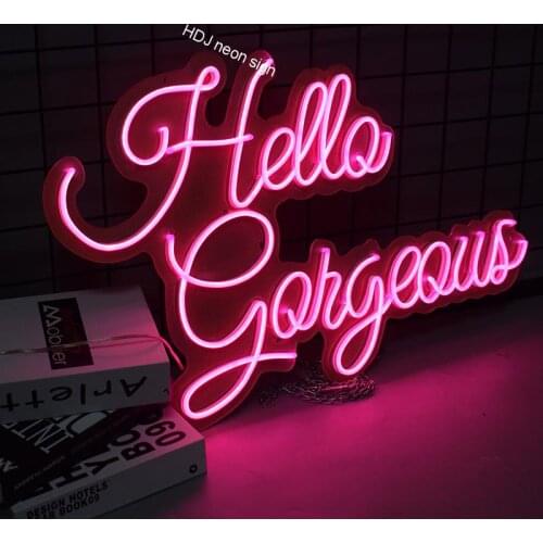 Hello Gorgeous Custom Letter LED Neon Sign INS Wall Decor For Home Store Room Wedding Party Decorative Light