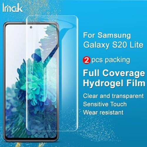 Imak 2pcs Soft HD Transparent Hydrogel Film for Samsung Galaxy S20 Lite / S20 FE 4G /5G Screen Protector 3D Curved Full Cover