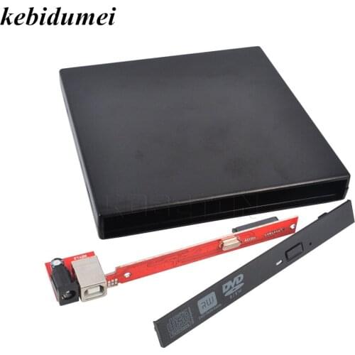 Kebidumei High Quailty Computer accessories Portable USB 2.0 DVD CD DVD-Rom SATA External Case Slim for Laptop Notebook