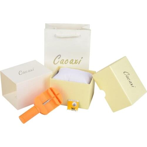 Cacaxi Watches Box Luxury Watch Box With Pillow Package Case Watch Jewelry Storage Gift Box Yellow Fashion 10*8*7cm