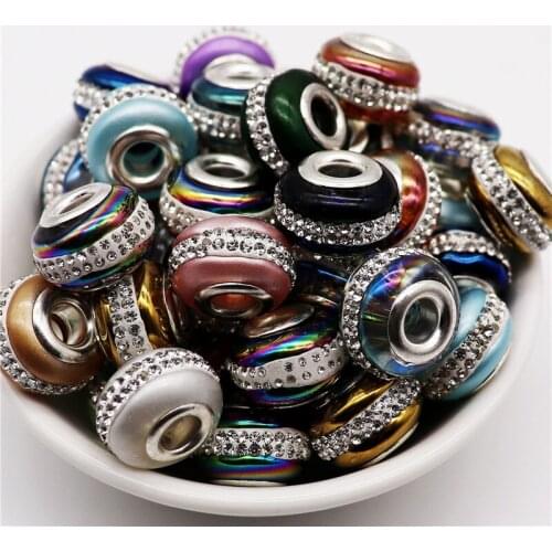 5Pcs 20mm Big Size Large Hole Crystal European Beads Spacer fit Pandora Bracelet Bangle Pendant Necklace for DIY Jewelry Making