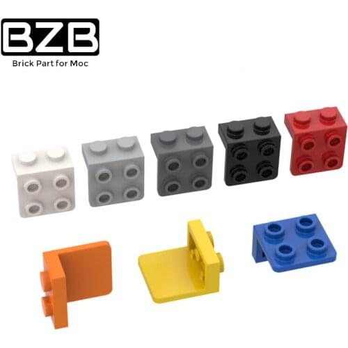 BZB MOC 44728 1x2-2x2 Bracket Piece High Tech Building Block Model Kids Toys DIY Education Brick Best Gifts