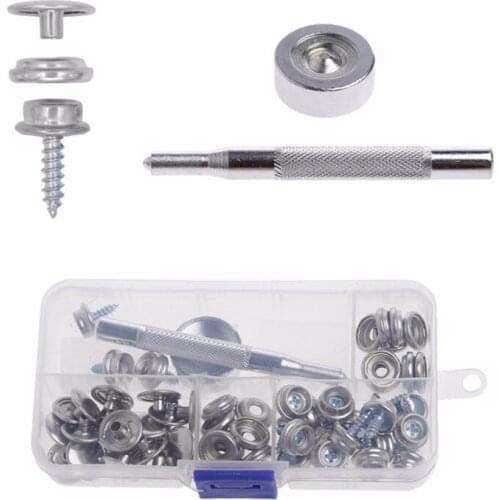 Boat Marine Canvas Fabric Snap Cover Button Socket Kit Screw White Buckle Yacht Male Female Buckle Screws Four Button Set