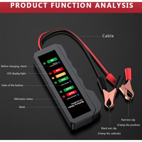 Mini 4-16V Car Battery Tester Digital Alternator Tester Car Diagnostic Tool Auto Battery Tester For Car