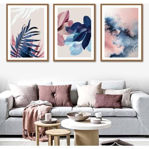 Watercolor Palm Leaf Minimalist Plant Wall Art Canvas Painting Nordic Posters And Prints Wall Pictures For Living Room Decor