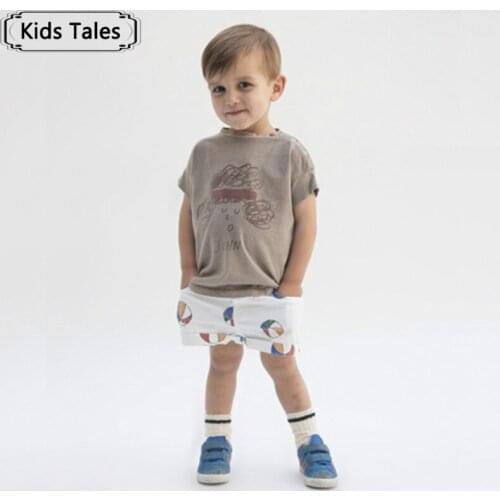 2020 New Boys Girls Cotton Summer T-shirts BoBu Selects Cartoon Tees Play In Ball Sleeves Apparel SC033