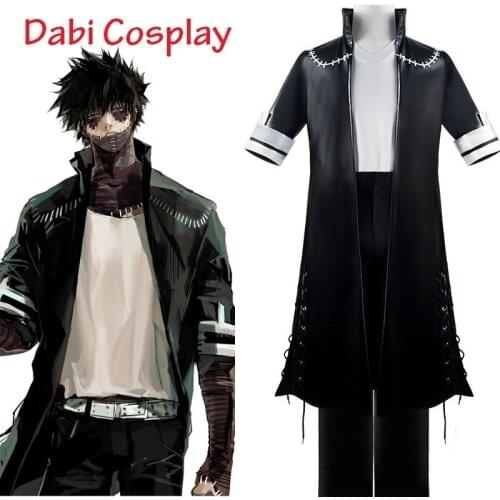 New Halloween Party Cosplay Coustume Anime My Hero Academia Dabi Cosplay Costume Full Set Coat shirt Pants Cosplay Costumes wig