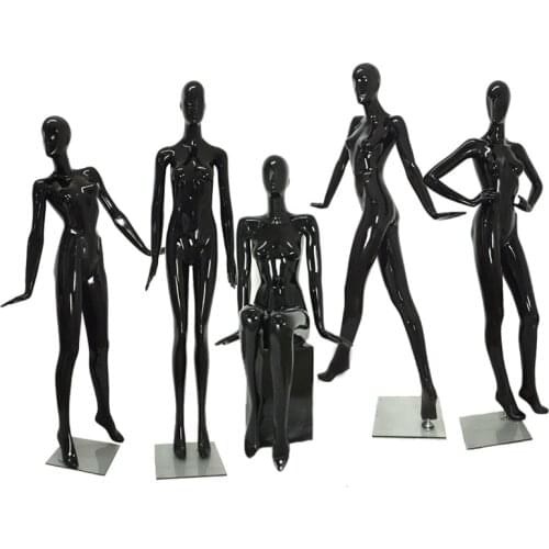 New Style Shiny Black Mannequin Female Light Color Black Model Customized
