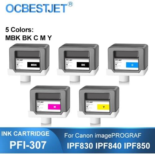 PFI-307 PFI307 330ML Compatible Ink Cartridge With Full Ink For Canon imagePROGRAF IPF830 IPF840 IPF850 Printer 5Colors/Set