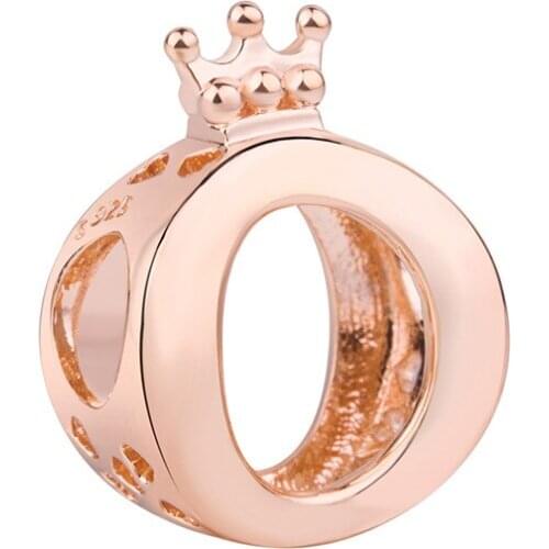 Genuine 925 Sterling Silver Charm Rose Gold Radiant Hearts Royal Crown Beads Fit Pan Bracelet & Necklace Diy Jewelry