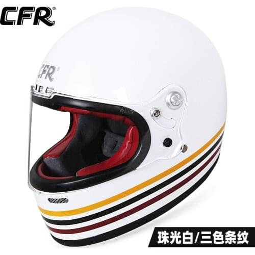 CFR retro carbon fiber full helmet for men and women motorcycle helmet personality four seasons locomotive glass steel helmet