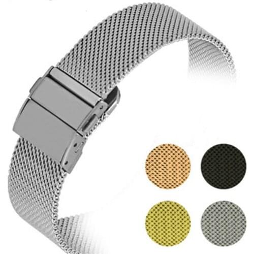 Universal Stainless Steel Watchband 16mm 18mm 20mm 22mm Universal Watch Band Braid Milanese Watch Strap 4 Colors Avaliable