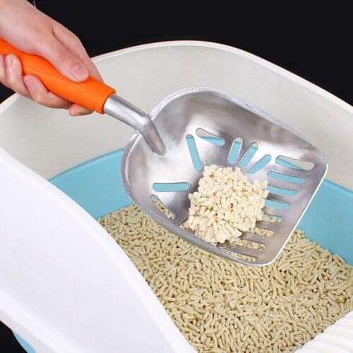 Pet Cat Litter Scoop Metal Litter Scoop for Kitty Sifter with Deep Shovel and Ergonomic Handle Stainless Steel Aluminum Cleaning