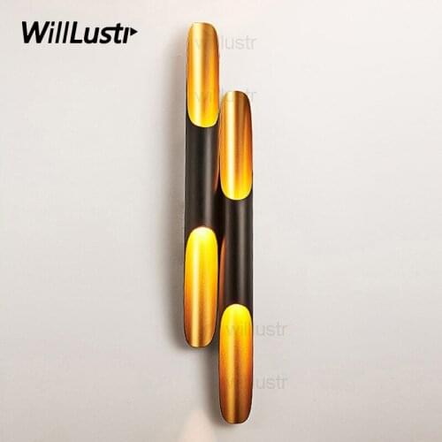 Modern Coltrane Wall Sconce Light Simple Fashion Aluminum Pipe Minimalism Single Twins Tube Hotel Bedroom Lounge Loft Bar Lamp