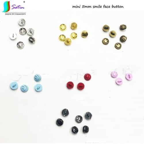 Doll Bag Show Shoe Pants Sew Dress Skirt Decoration Accessories Mini Size Round Colorful Smile Face Style 5mm Metal Button