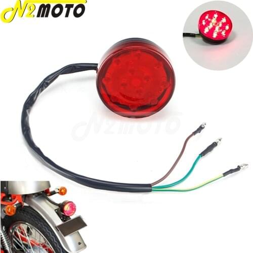 Motorcycle 12V LEDs Indicator Stop Rear Lamp Brake Tail Light Red Taillight for Honda Suzuki Yamaha Chopper Bobber Cafe Racer