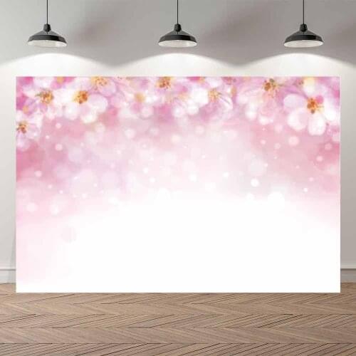 Thin Vinyl Spring Floral Pink Bokeh Girls Kids Birthday Party Wedding Professional Photography Backdrop Photo Studio Background
