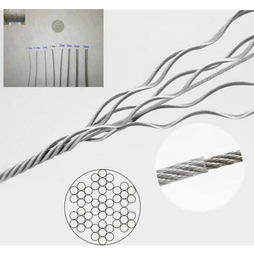 HQ 0.4/0.5/0.6/0.8/1.0/1.2/1.5/2.0/2.5/3.0/4.0/5.0/6.0MM Diameter 304 Stainless Steel Wire Rope with PVC Coating Coated Cable