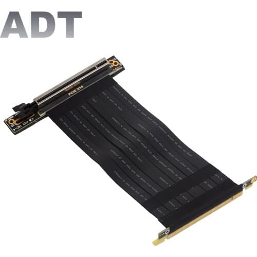 Pci Express X16 Male Vertical 90 Right Angle PCIe 3.0 X16 X16 Extension Cable Riser Ribbon Extender for Graphics Vertical