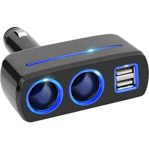 Dual Port Car Cigarette Lighter Socket 2 USB Quick Charge Car Charger Soft LED Light Car Phone Charger Auto Power Adapters