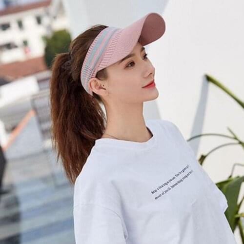 Summer Sunscreen Hats Empty Top Sun Visor Hat Summer knitting Wide Brim Sun Caps UV Protection Hat Men Women Sport Run Hats New