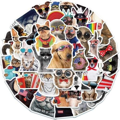 10/50Pcs Cute Animals Stickers on Car Laptop Cup Bicycle Skateboard Scrapbook Anime Sticker Decals Kids Toy