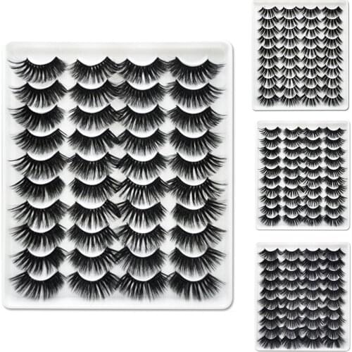 20 Pairs Long Thick Artificial 6D Eyelashes False Lash Extension Eye Makeup
