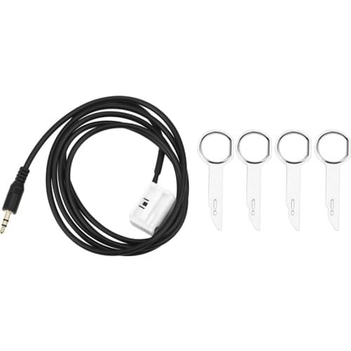 3.5mm 6000 CD AUX In Input Adapter Cables for Ford Focus C-MAX Mondeo Fiesta+Sent Free Radio Removal Keys