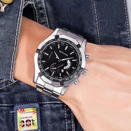 2021 New Watch Men Luxury Brand Chronograph Men Sports Watches 30M Waterproof WristWatch Stainless Steel Belt Quartz Mens Watch