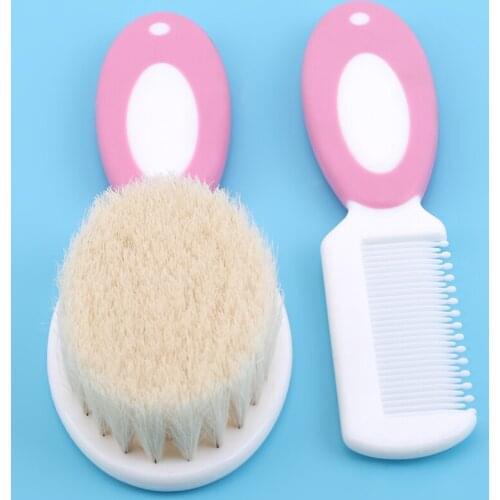 1 Set Baby Comb Brush Nursing Supplies Bathing Washing Hair Soft Bristle Round Tip Safe Head Massage